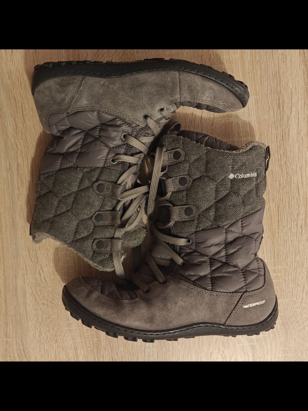 Columbia Summit Quilted Waterproof Tall Winter Boots Gray Women’s 7.5